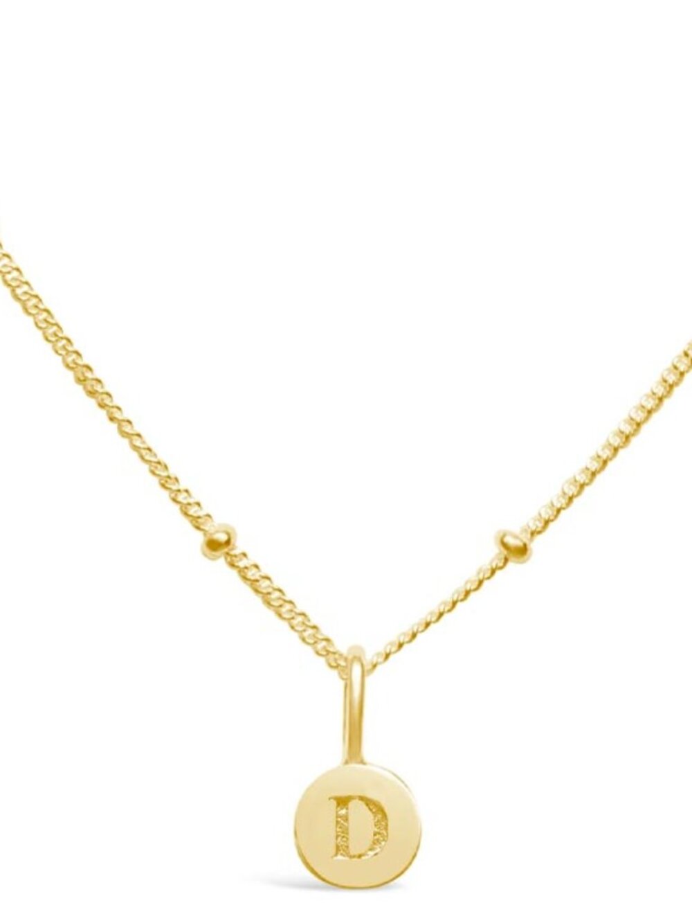 GOLD Mini Love Letter Necklace "D" by Stia 17"